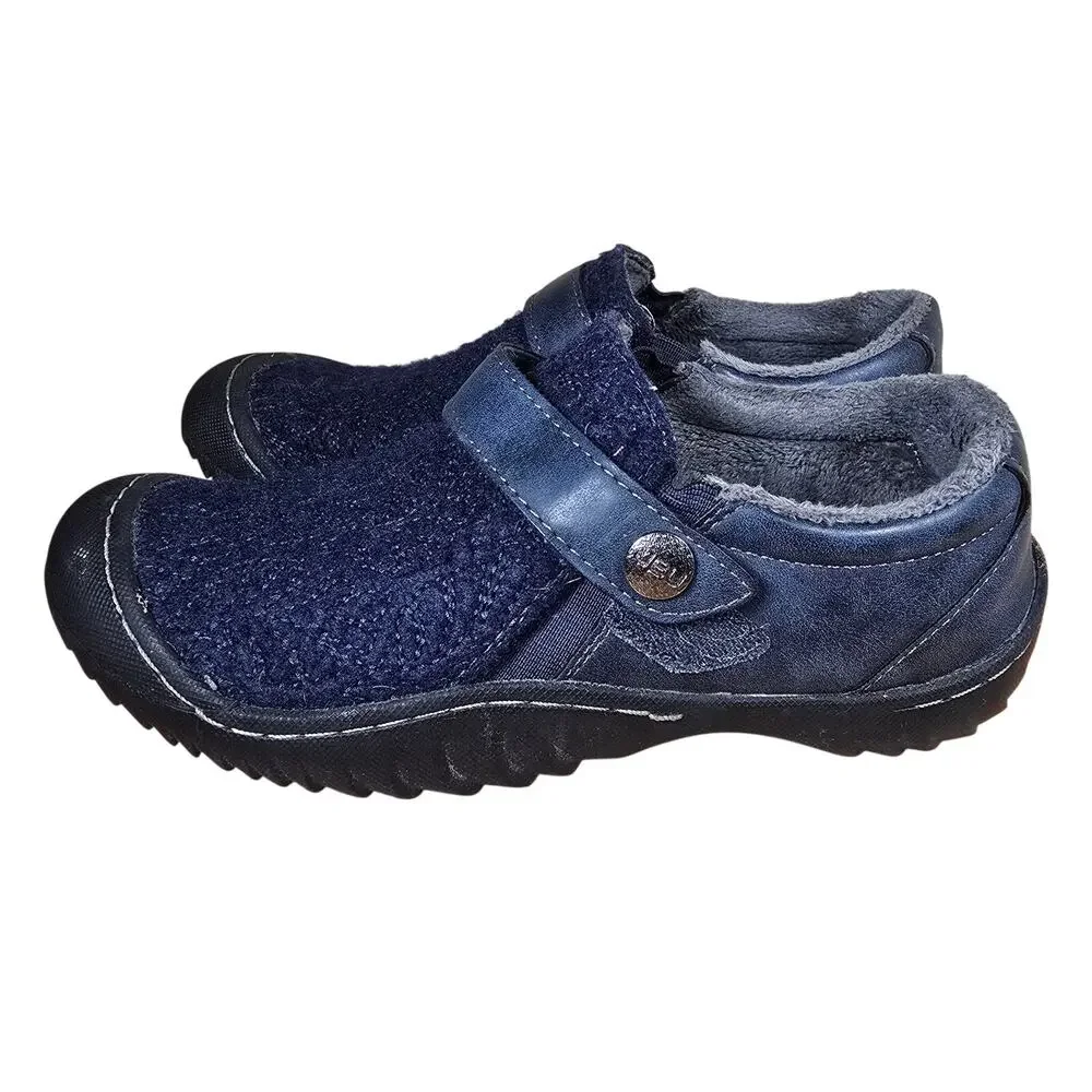 JSport JBU Women's Blair Fur Winter Slip On Shoes Blue 6.5 Vegan Uppers